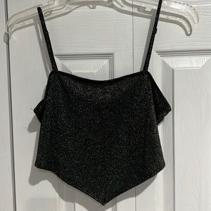 Dark grey sparkly crop top